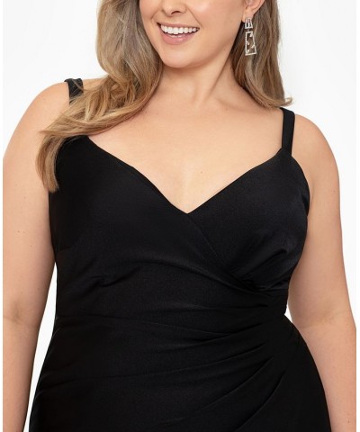 Plus Size V-Neck Sleeveless Fit & Flare Dress Black $128.31 Dresses