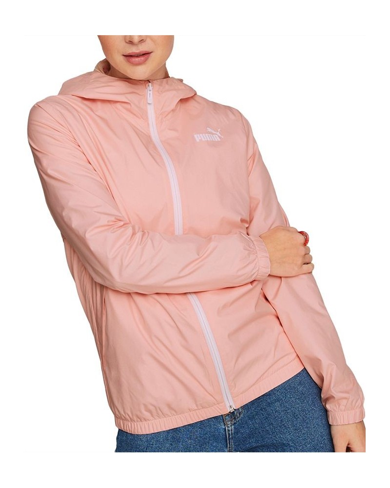 Women's ESS Solid Windbreaker Jacket Pink $31.20 Jackets