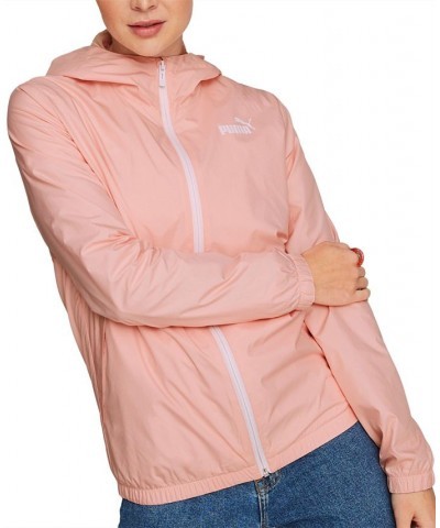 Women's ESS Solid Windbreaker Jacket Pink $31.20 Jackets