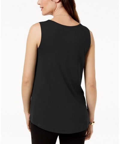 Scoop Neck Tank Top Deep Black $10.49 Tops