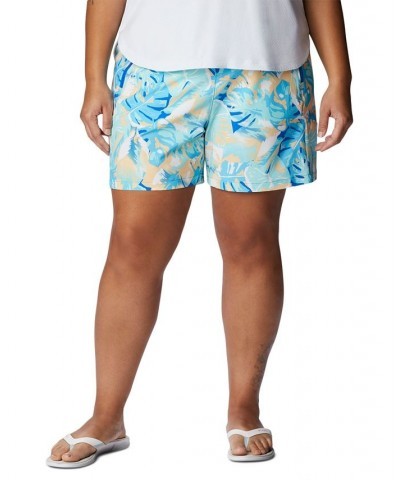 Plus Size PFG Tidal II Adjustable-Waist SPF Shorts Blue Macaw Print $28.80 Shorts