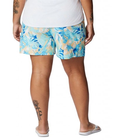 Plus Size PFG Tidal II Adjustable-Waist SPF Shorts Blue Macaw Print $28.80 Shorts