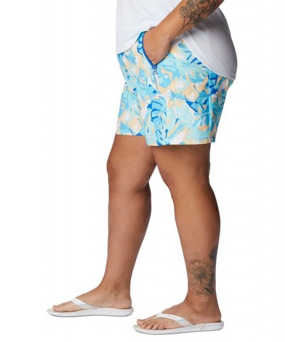 Plus Size PFG Tidal II Adjustable-Waist SPF Shorts Blue Macaw Print $28.80 Shorts