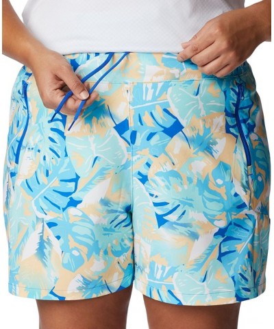 Plus Size PFG Tidal II Adjustable-Waist SPF Shorts Blue Macaw Print $28.80 Shorts