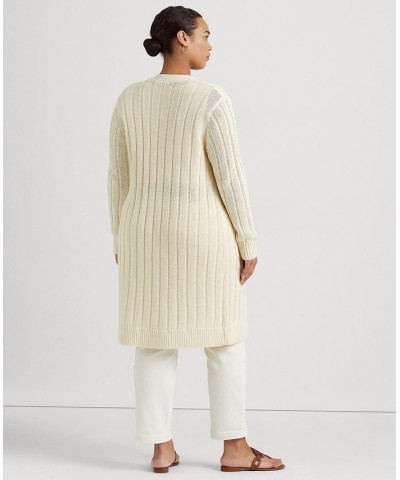 Plus Size Straight Fit Cardigan Sweater Natural Cream $57.15 Sweaters