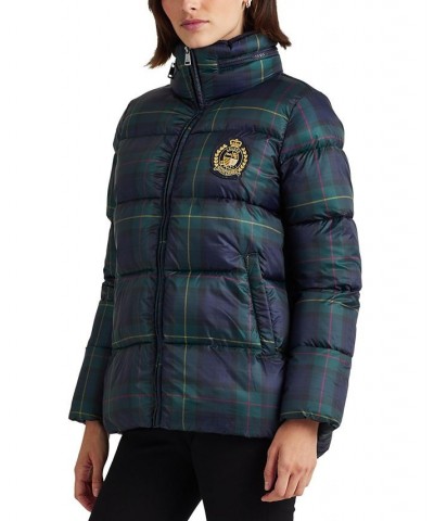 Women's Glen Plaid Hooded Puffer Coat Hunting Stewart Tartan $82.80 Coats