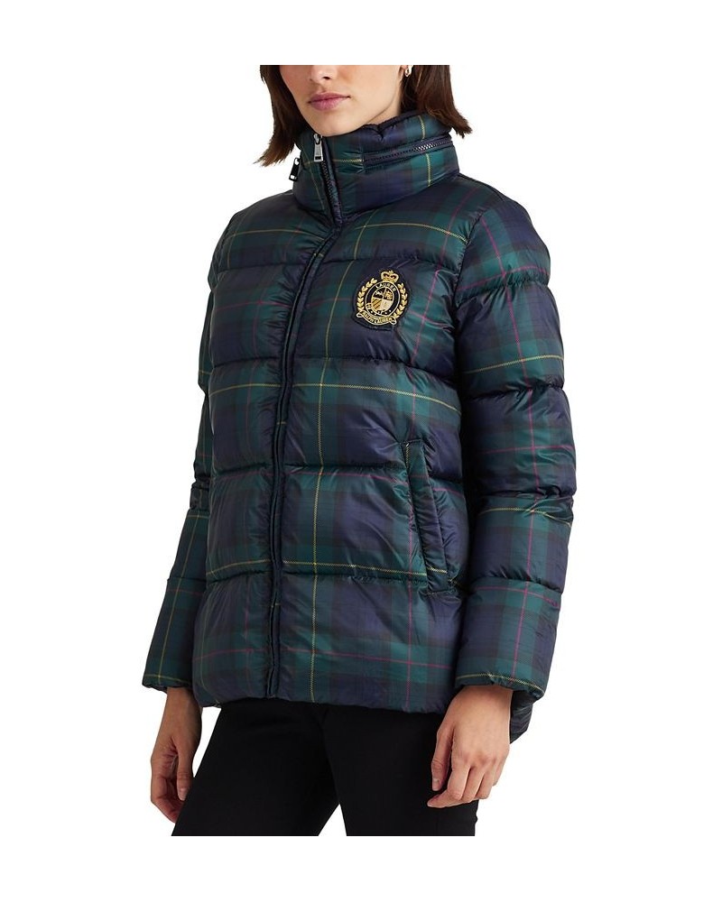 Women's Glen Plaid Hooded Puffer Coat Hunting Stewart Tartan $82.80 Coats