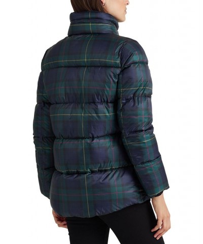 Women's Glen Plaid Hooded Puffer Coat Hunting Stewart Tartan $82.80 Coats