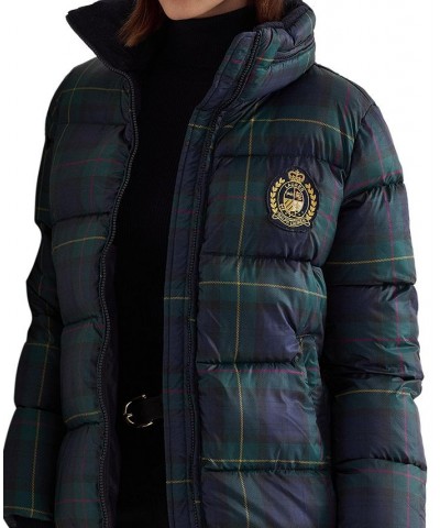 Women's Glen Plaid Hooded Puffer Coat Hunting Stewart Tartan $82.80 Coats