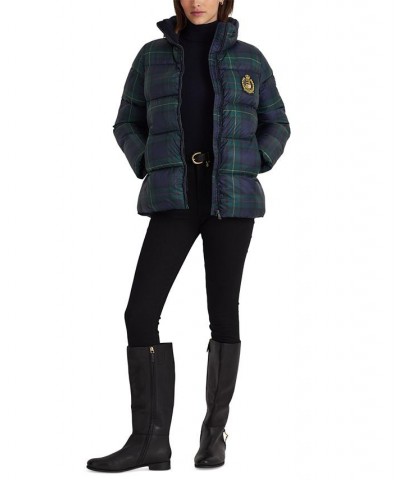 Women's Glen Plaid Hooded Puffer Coat Hunting Stewart Tartan $82.80 Coats