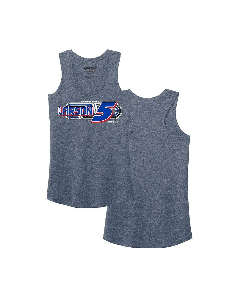 Women's Heather Navy Kyle Larson Racer Back Tank Top Heather Navy $23.09 Tops