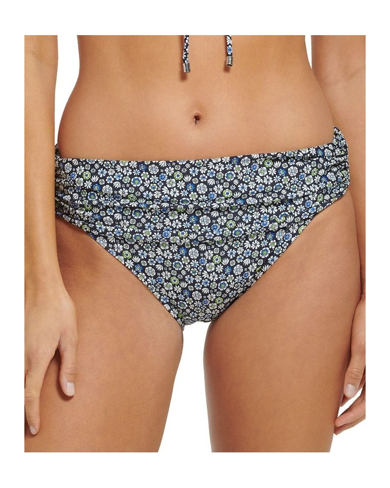 Women's Floral-Print Fold-Over Swim Bottoms Ditsy Sky Captain Multi $29.92 Swimsuits