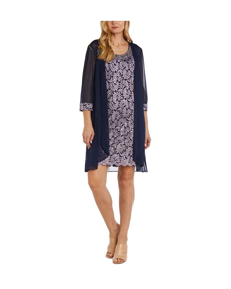 Lace Dress & Jacket Navy/lilac $65.33 Dresses