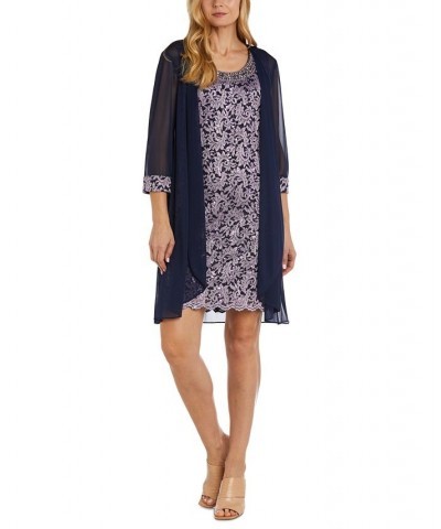 Lace Dress & Jacket Navy/lilac $65.33 Dresses