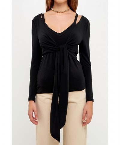 Women's Two Piece Set Cardigan Cami Black $36.80 Tops