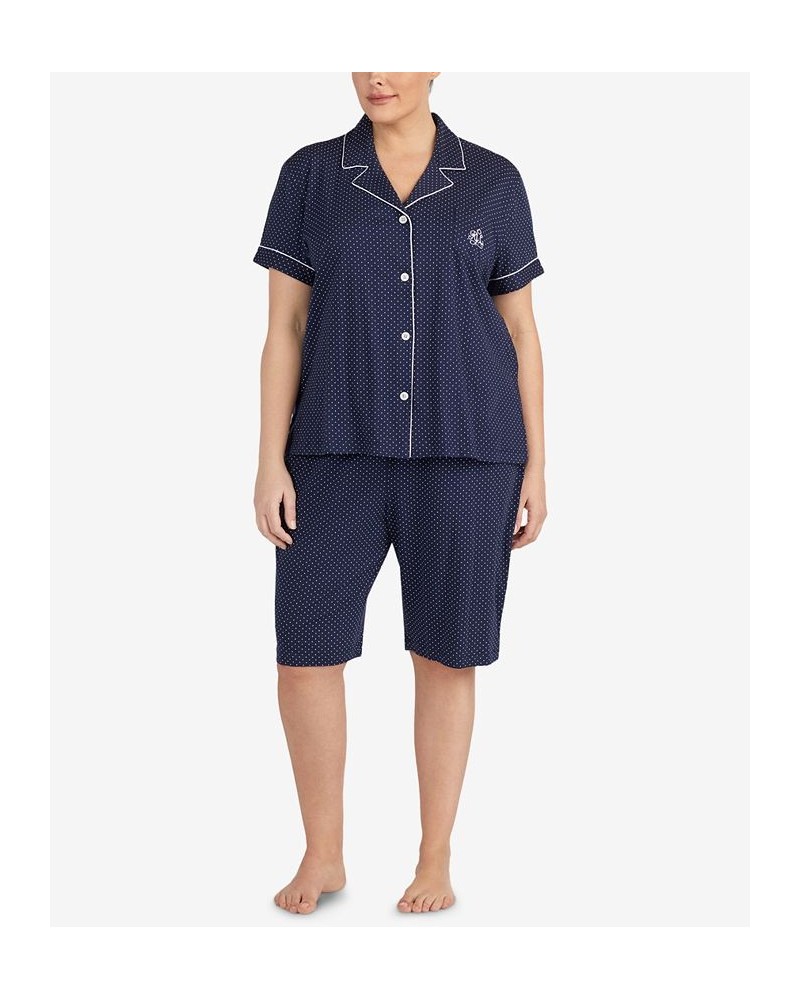 Bermuda Plus Size Printed Cotton Pajama Set Navdt $41.80 Sleepwear