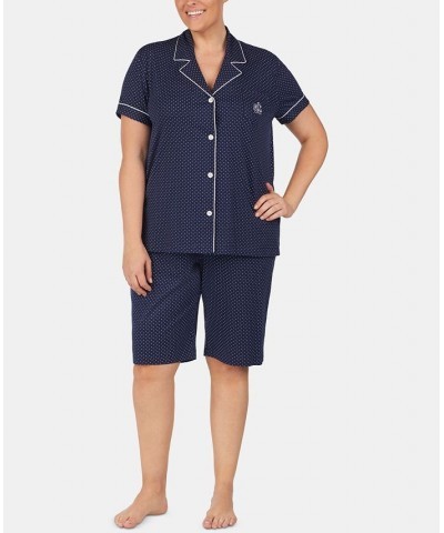 Bermuda Plus Size Printed Cotton Pajama Set Navdt $41.80 Sleepwear