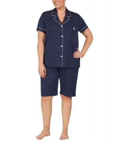 Bermuda Plus Size Printed Cotton Pajama Set Navdt $41.80 Sleepwear