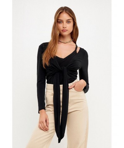 Women's Two Piece Set Cardigan Cami Black $36.80 Tops