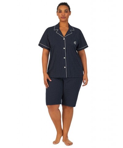 Bermuda Plus Size Printed Cotton Pajama Set Navdt $41.80 Sleepwear