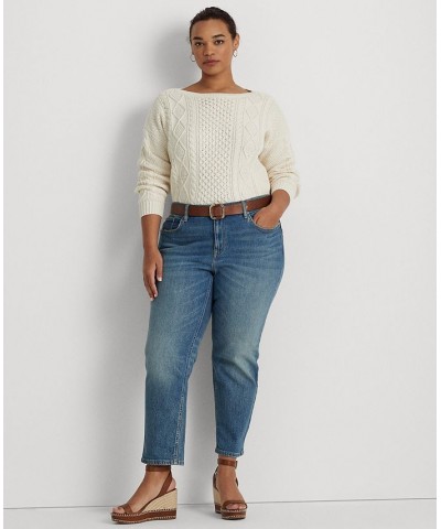 Plus Size Boatneck Sweater Ivory/Cream $54.25 Sweaters