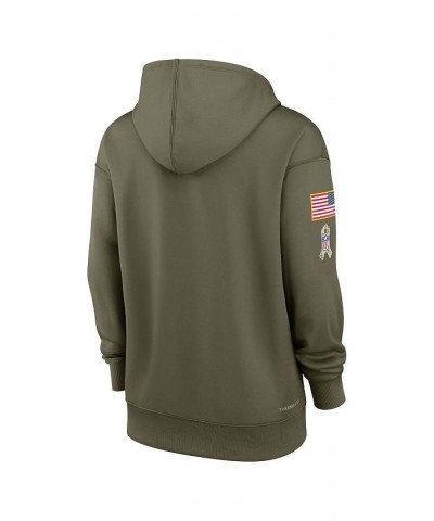 Women's Olive Las Vegas Raiders 2022 Salute To Service Performance Pullover Hoodie Olive $38.50 Sweatshirts