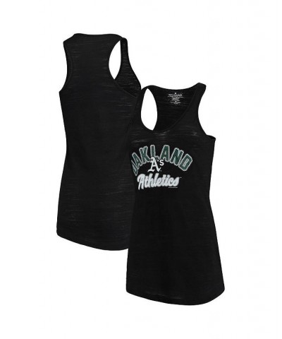 Women's Black Oakland Athletics Multicount Racerback Tank Top Black $21.32 Tops