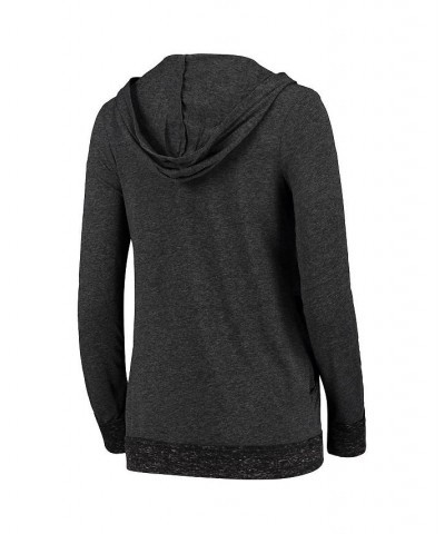 Women's Charcoal Iowa Hawkeyes Steeplechase Open Hooded Tri-Blend Cardigan Gray $26.49 Sweaters