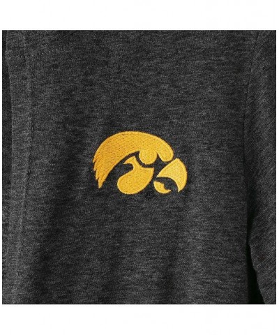 Women's Charcoal Iowa Hawkeyes Steeplechase Open Hooded Tri-Blend Cardigan Gray $26.49 Sweaters