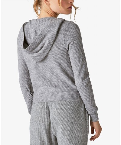 Cloud Jersey Waffle Knit Zip-Up Hoodie Gray $26.37 Sweatshirts