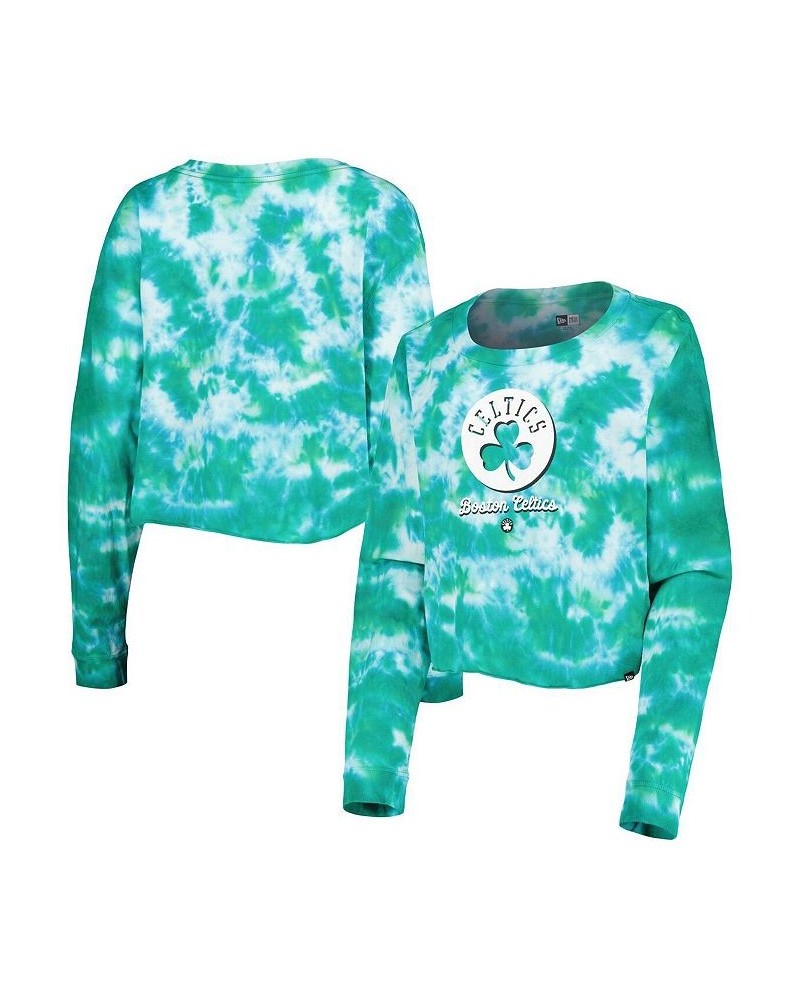 Women's Kelly Green Boston Celtics Tie Dye Cropped Long Sleeve T-shirt Kelly Green $24.44 Tops