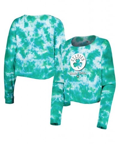 Women's Kelly Green Boston Celtics Tie Dye Cropped Long Sleeve T-shirt Kelly Green $24.44 Tops