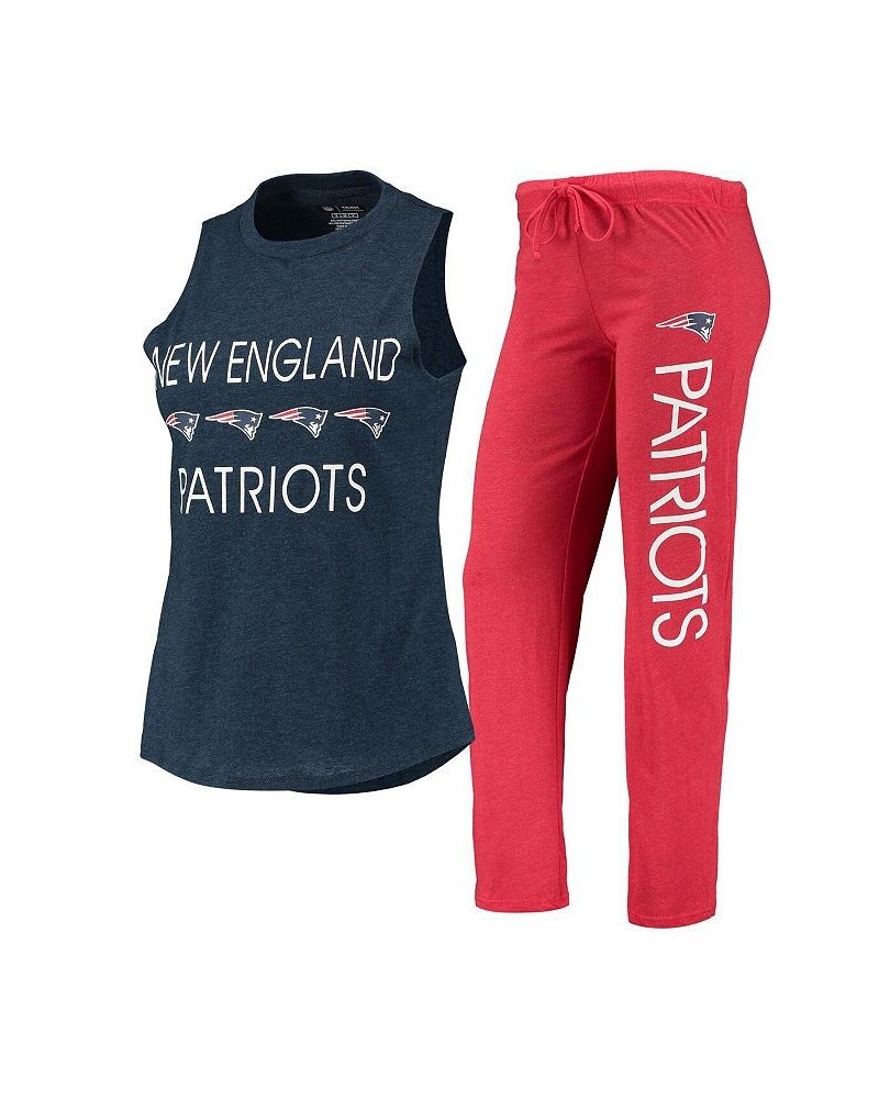 Women's Red Navy New England Patriots Muscle Tank Top and Pants Sleep Set Red, Navy $36.39 Pajama