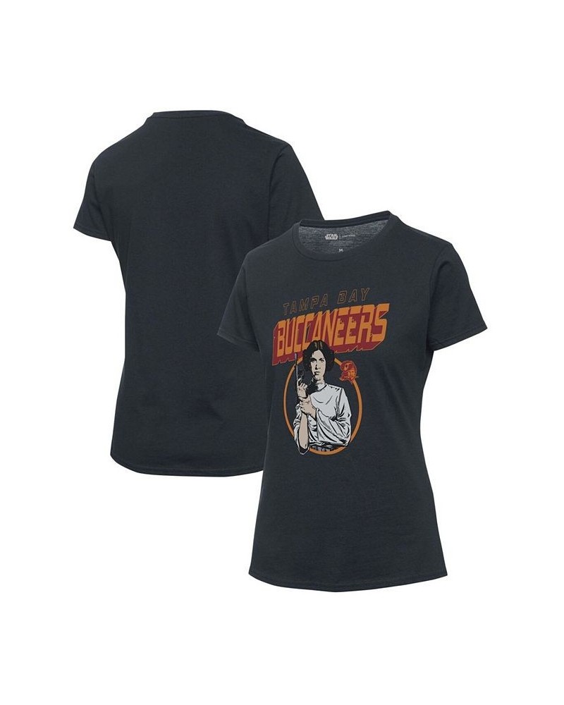 Women's Black Tampa Bay Buccaneers Disney Star Wars Princess Leia T-shirt Black $21.60 Tops