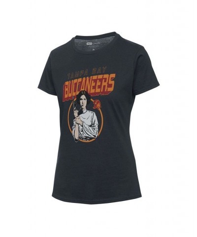 Women's Black Tampa Bay Buccaneers Disney Star Wars Princess Leia T-shirt Black $21.60 Tops