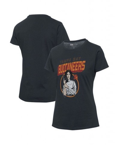 Women's Black Tampa Bay Buccaneers Disney Star Wars Princess Leia T-shirt Black $21.60 Tops