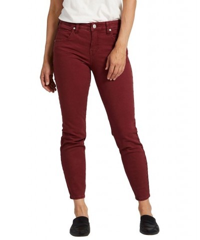 Women's Cecilia Mid Rise Skinny Pants Red $36.96 Jeans