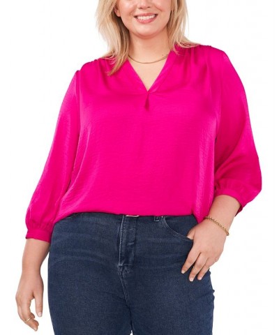 Plus Size Jacquard Patterned Blouse Orange $22.36 Tops