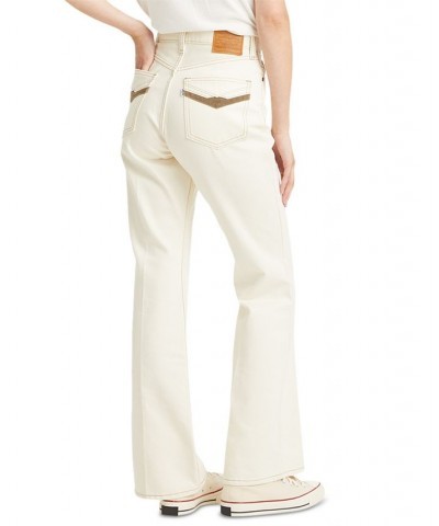 Women's 70s Movin' On Cotton High-Rise Flare Jeans 77 Sunny Cream $38.49 Jeans