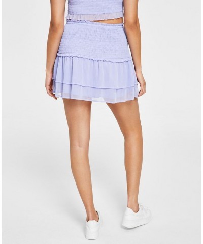 Women's Ruffled Smocked Mini Skirt Wizard Lilac $11.36 Skirts