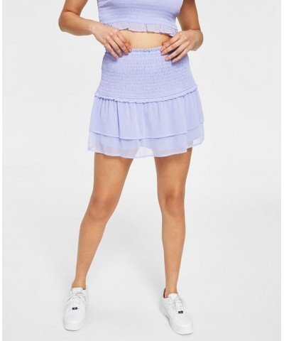 Women's Ruffled Smocked Mini Skirt Wizard Lilac $11.36 Skirts