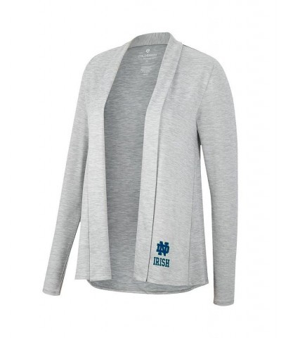 Women's Heathered Gray Notre Dame Fighting Irish Charlton Open Cardigan Heathered Gray $26.40 Sweaters