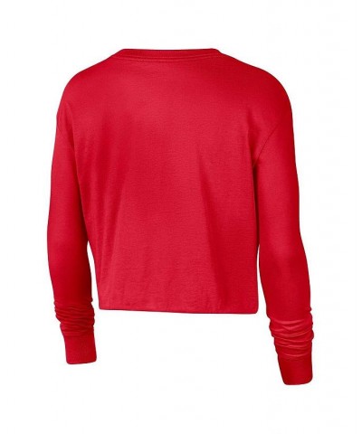 Women's Red Georgia Bulldogs Est. Cropped Long Sleeve T-shirt Red $25.19 Tops