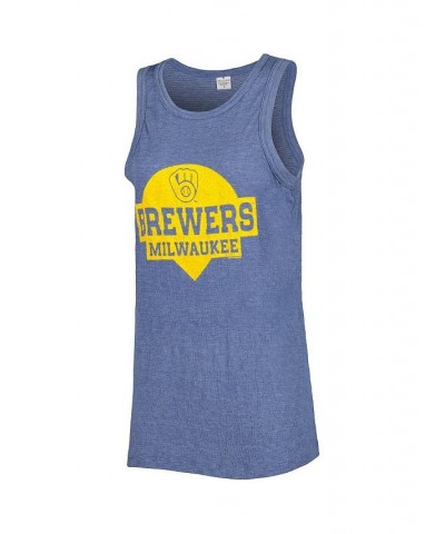 Women's Navy Milwaukee Brewers Tri-Blend Tank Top Navy $21.00 Tops