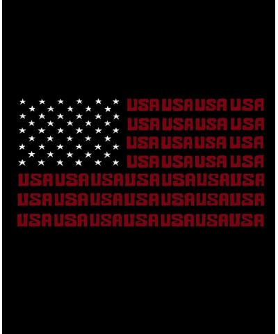 Women's Crewneck Word Art USA Flag Sweatshirt Top Black $20.50 Tops