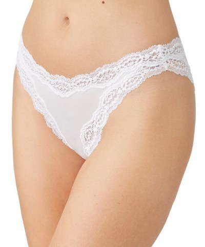 Softly Styled High-Leg Lace-Trim Bikini Underwear 841301 White $17.64 Panty