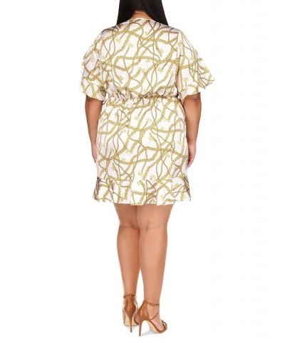 Plus Size Signature-Print Ruffled Dress White $66.00 Dresses