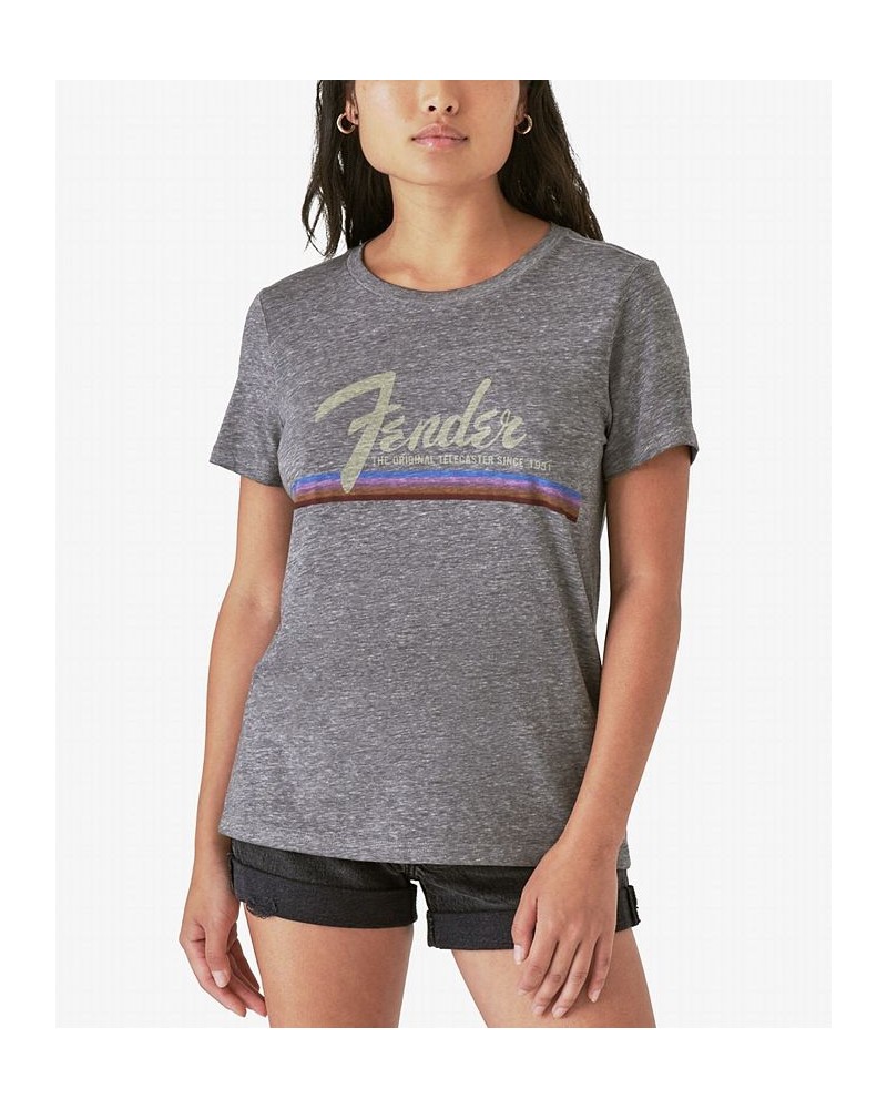 Women's Fender Heathered T-Shirt Heather Grey $17.85 Tops