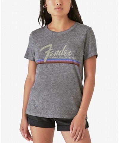 Women's Fender Heathered T-Shirt Heather Grey $17.85 Tops