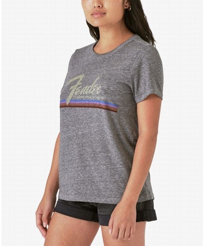 Women's Fender Heathered T-Shirt Heather Grey $17.85 Tops